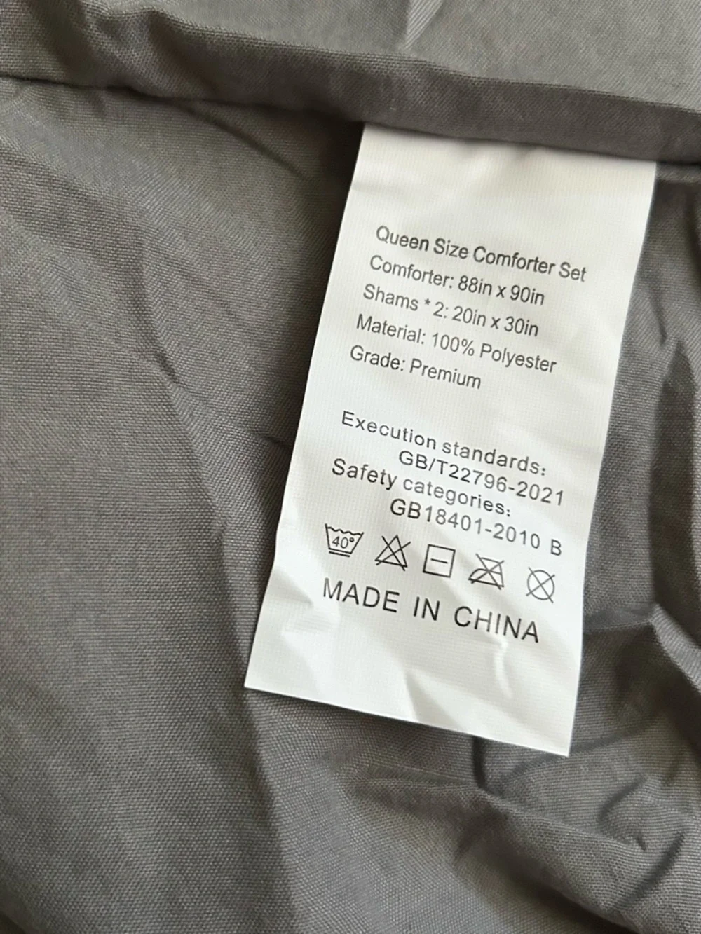3-Piece All-Season Easy Care Comforter Set by Home Essentials, Queen, Gray